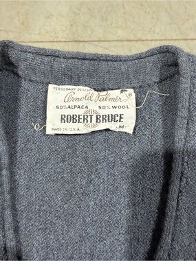Vintage Robert Bruce Arnold Palmer Cardigan Sweater | Alpaca Wool Blend